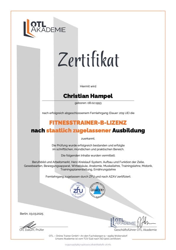 Vorschau B-Lizenz Fitness