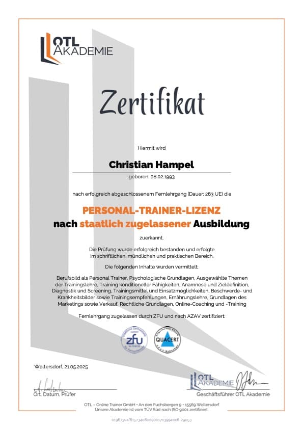 Vorschau Personal Trainer Lizenz